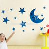 Moon And Star Shaped Acrylic Mirror Wall Sticker Reach ROHS Certificated