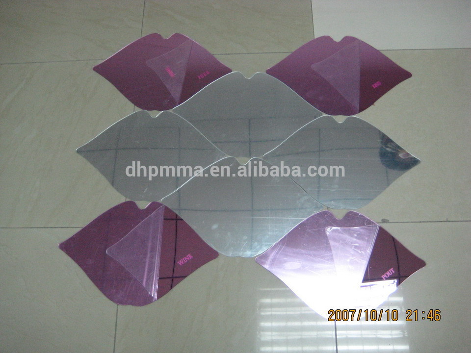 Custom Shaped Imprinted Acrylic Plastic Mirror Panel
