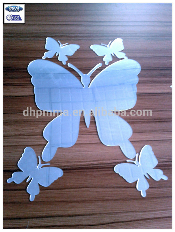 Decorative Mirror Wall Sticker Butterfly Shape Adhesive Acrylic Mirror