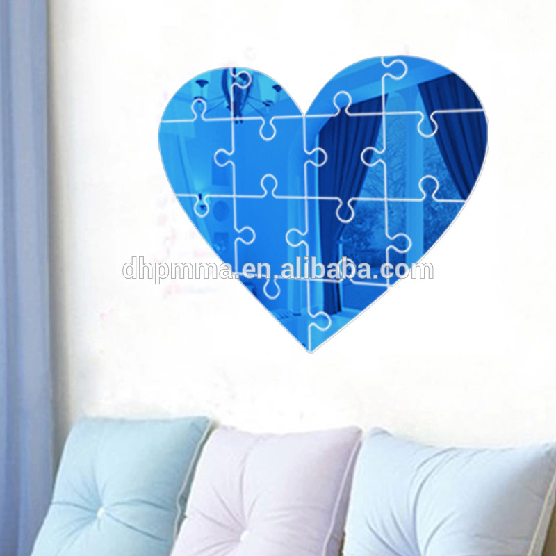 Home Decors Heart Shaped Acrylic Wall Mirror Stickers