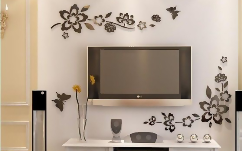 TV Background Acrylic Mirror wall Sticker sheet